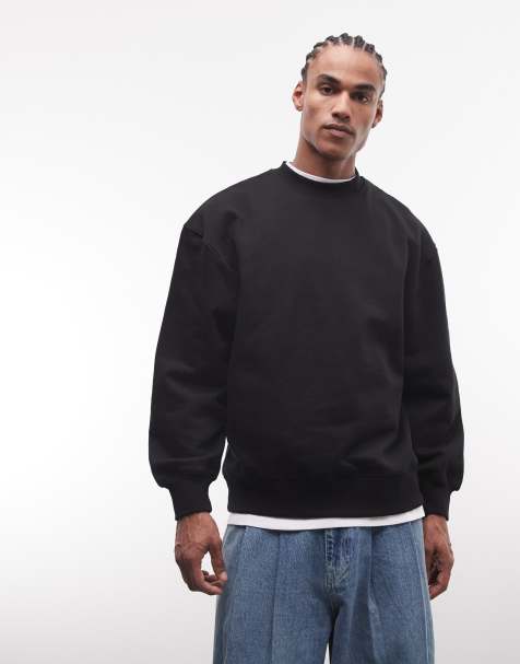 ASOS DESIGN premium oversized sweatshirt 400gsm in black - view 1