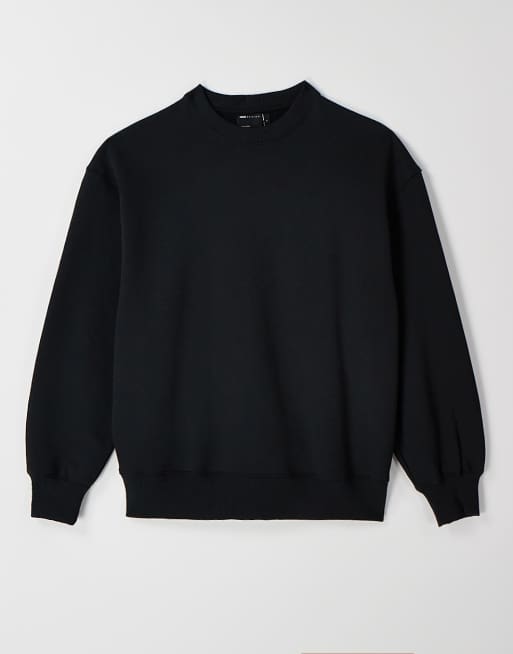 ASOS DESIGN - Premium oversized sweatshirt van zware 400 gsm stof in zwart