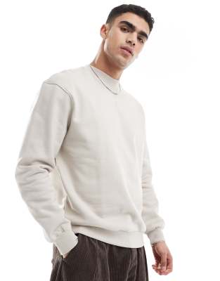 ASOS DESIGN - Premium oversized sweatshirt van zware 400gsm stof in beige - view 1