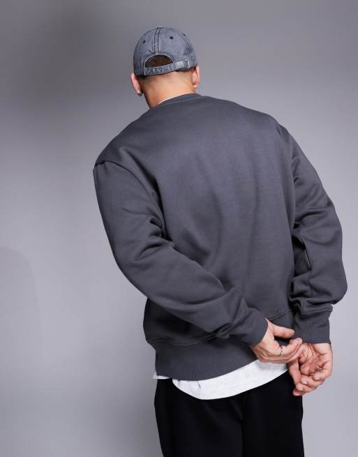 ASOS DESIGN - Premium oversized sweatshirt van zware 400gsm stof in zwart met wassing, 4 van 4