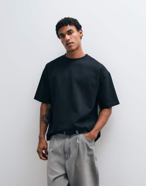 ASOS DESIGN Premium oversized T-shirt i sort interlock, 5 af 5