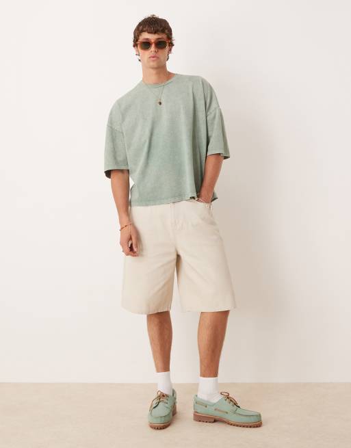 ASOS DESIGN - Premium - Oversized T-shirt van zware stof in groen met wassing , 4 van 4