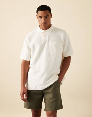 Asos Design Premium Oversized Textured Polo Shirt