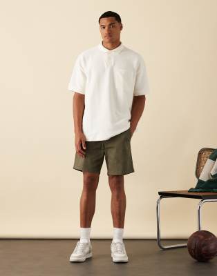 Asos Design Premium Oversized Textured Polo Shirt