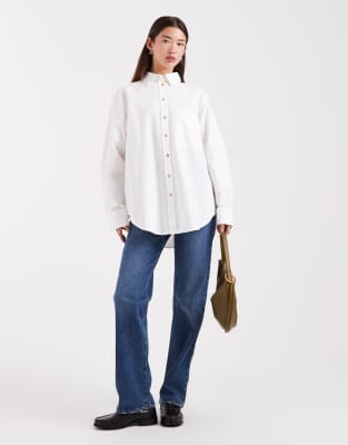 Asos Design Premium Oxford Shirt-white In White
