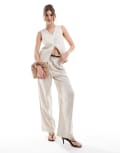 [ASOS DESIGN] ASOS DESIGN premium pants with linen look in natural-Neutral 18 Natural