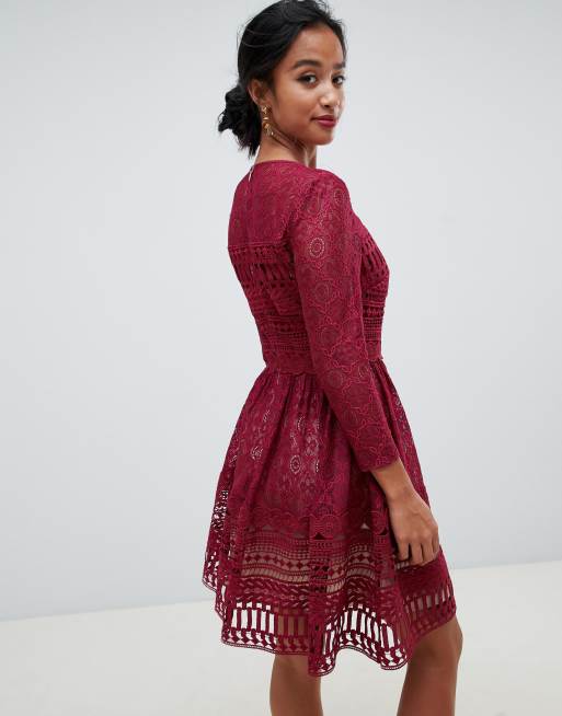 Asos lace skater outlet dress