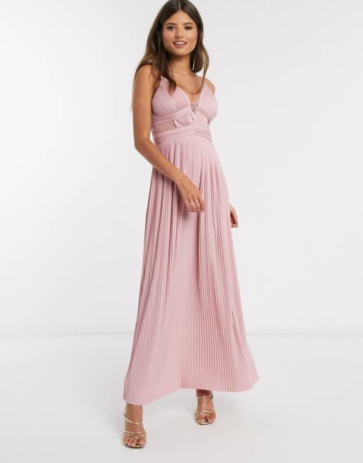 Asos design tall cami store pleated tulle maxi dress