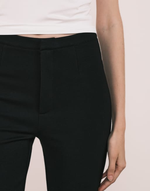 ASOS DESIGN premium ponte capri pants in black