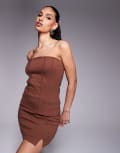 [ASOS DESIGN] ASOS DESIGN premium ponte mini skirt in chocolate (part of a set)-Brown XS Chocolate