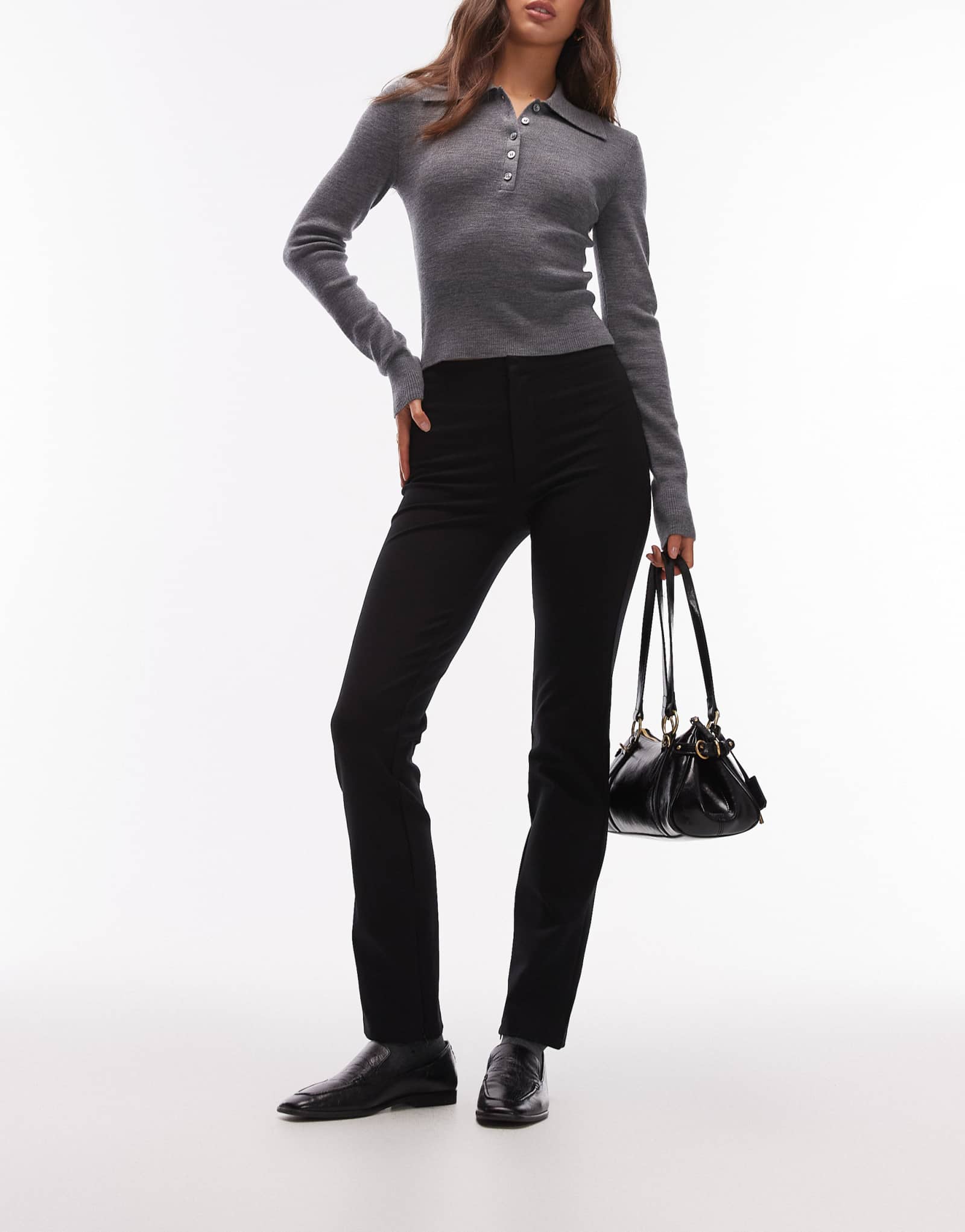 Зауженные леггинсы ASOS DESIGN Premium ponte с приталенным поясом и застежкой-молнией по низу черного цвета 