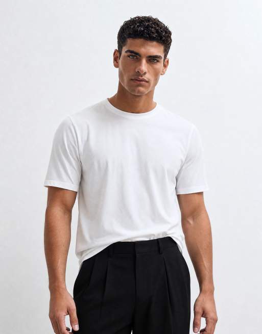 ASOS DESIGN – Premium – Regular-Fit-T-Shirt aus SUPIMA®-Baumwolle in Weiß, 6 von 7