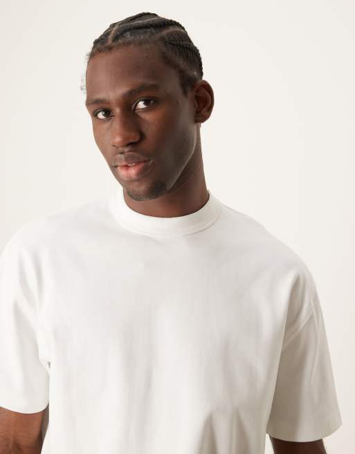 ASOS DESIGN - Premium - Ruimvallend T-shirt van 300g/m² zware stof met interlocknaden in wit