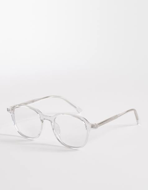 ASOS DESIGN – Premium – Runda glasögon med genomskinliga bågar och genomskinliga glas - view 1