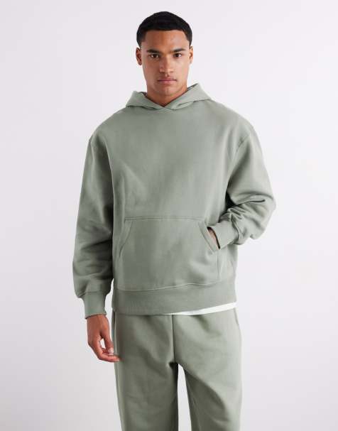 ASOS DESIGN – Premium – Salviagrön, kraftig huvtröja i oversize, 400gsm - view 1