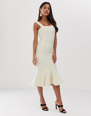 white cotton strapless dress