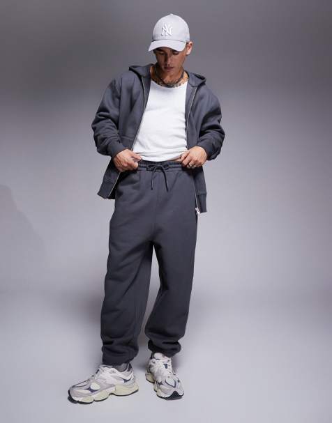 ASOS DESIGN – Premium – Schwere Oversize-Jogginghose in Anthrazit, 400 g/m² - view 1