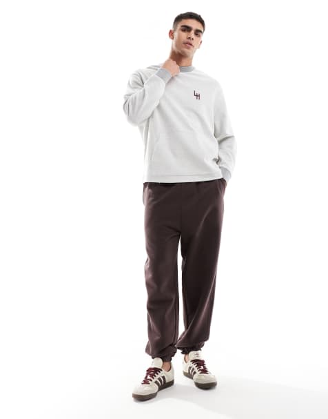 ASOS DESIGN – Premium – Schwere Oversize-Jogginghose in Braun, 400 g/m² - view 1