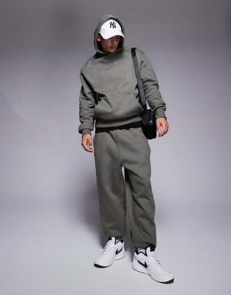 ASOS DESIGN – Premium – Schwere Oversize-Jogginghose in Khaki, 400 g/m² - view 1