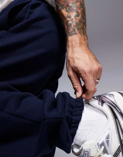 ASOS DESIGN premium heavyweight oversized sweatpants 400gsm in navy