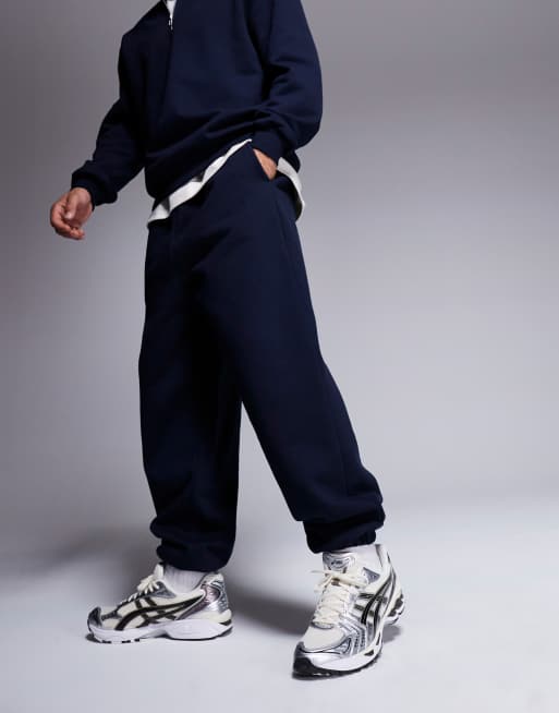 ASOS DESIGN premium heavyweight oversized sweatpants 400gsm in navy