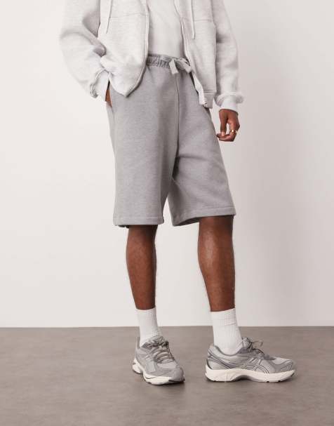 ASOS DESIGN – Premium – Schwere Oversize-Shorts in Grau meliert, 400 g/m² - view 1