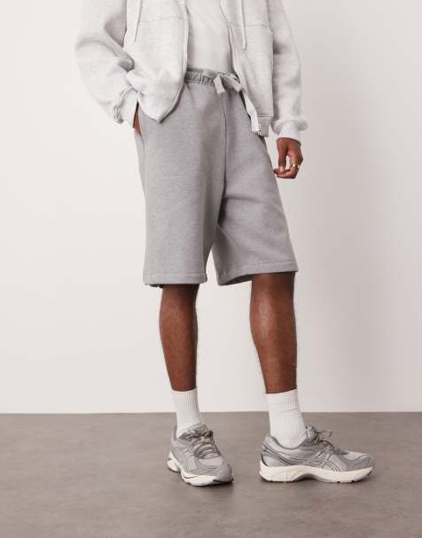 ASOS DESIGN – Premium – Schwere Oversize-Shorts in Grau meliert, 400 g/m² - view 1