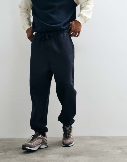 ASOS DESIGN premium schwerer Jogger mit Bündchen in Marineblau - NAVY, 3 von 5