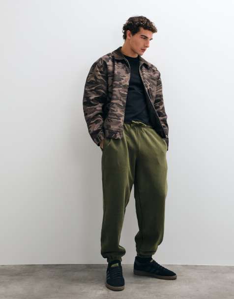ASOS DESIGN Premium schwerer Oversize-Jogger mit Waschung in Khaki - view 1