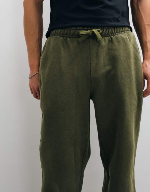 ASOS DESIGN Premium schwerer Oversize-Jogger mit Waschung in Khaki, 2 von 5