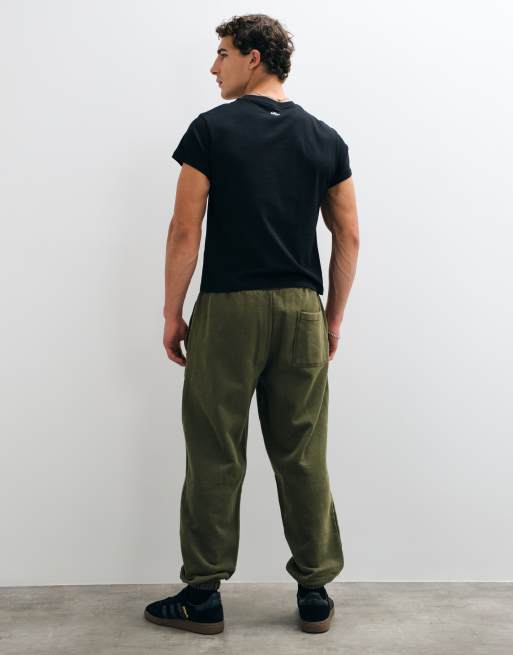 ASOS DESIGN Premium schwerer Oversize-Jogger mit Waschung in Khaki, 5 von 5