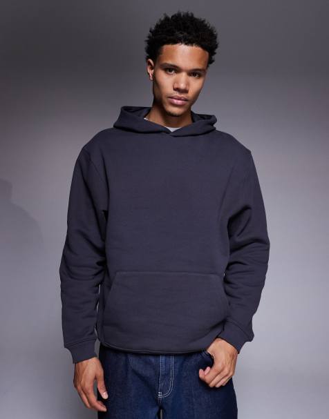 ASOS DESIGN – Premium – Schwerer Oversize-Kapuzenpullover in Anthrazit, 400 g/m² - view 1