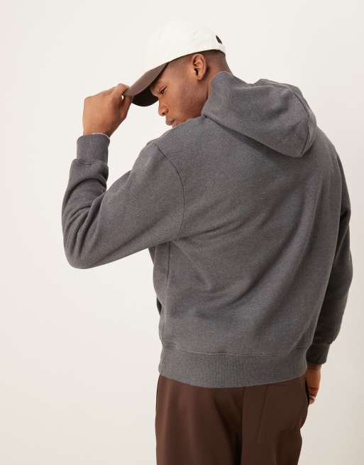 ASOS DESIGN – Premium – Schwerer Oversize-Kapuzenpullover in meliertem Anthrazit, 400 g/m², 4 von 4