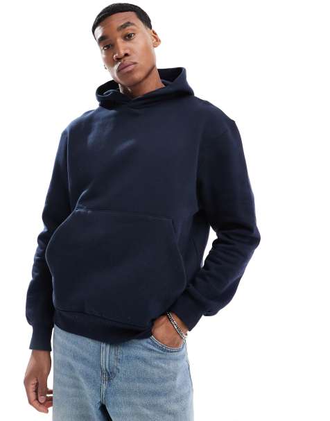 ASOS DESIGN – Premium – Schwerer Oversize-Kapuzenpullover in Navy, 400 g/m² - view 1