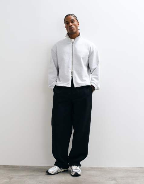 ASOS DESIGN Premium schwerer Wide-Leg-Jogger in Schwarz - view 1