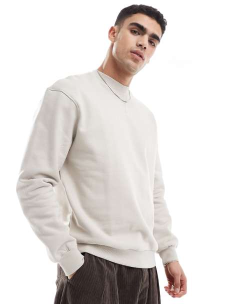 ASOS DESIGN – Premium – Schweres Oversize-Sweatshirt in Beige, 400 g/m² - view 1