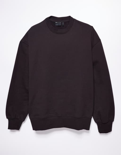 ASOS DESIGN – Premium – Schweres Oversize-Sweatshirt in Braun, 400 g/m², 6 von 6