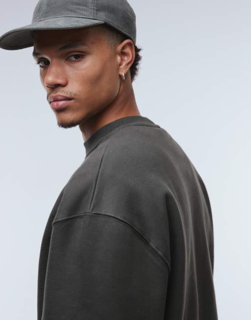 ASOS DESIGN – Premium – Schweres Oversize-Sweatshirt in Khaki, 400 g/m², 5 von 5