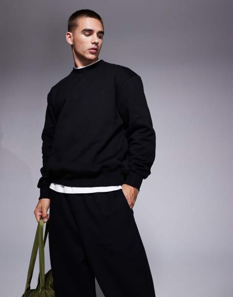 ASOS DESIGN – Premium – Schweres Oversize-Sweatshirt in Schwarz, 400 g/m² - view 1