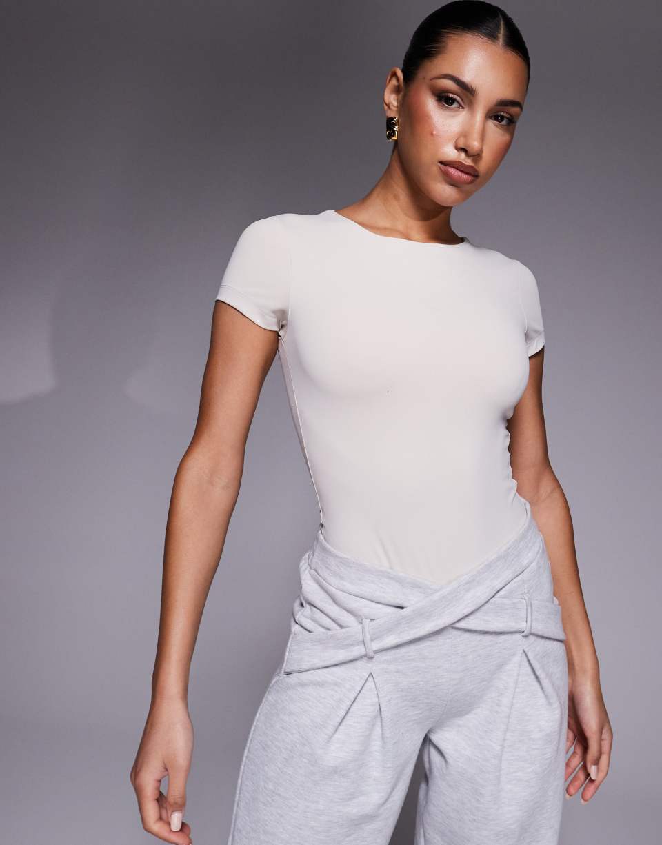 Premium sculpting crew neck bodysuit