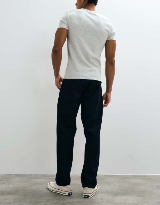 ASOS DESIGN premium selvage straight jeans in indigo, 3 of 5