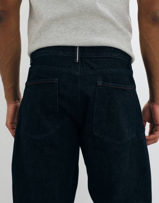 ASOS DESIGN premium selvage straight jeans in indigo, 4 of 5