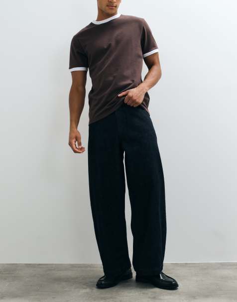 ASOS DESIGN premium selvedge barrel jeans in indigo