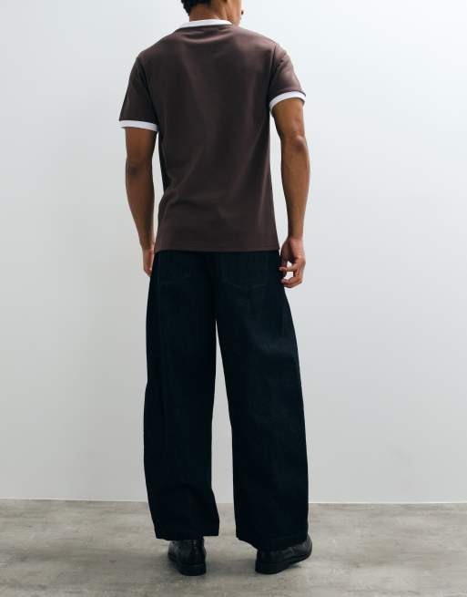 ASOS DESIGN premium selvedge barrel jeans in indigo, 3 of 10