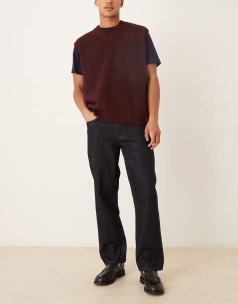 ASOS DESIGN premium selvedge straight jeans in indigo
