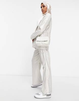 asos white sequin suit