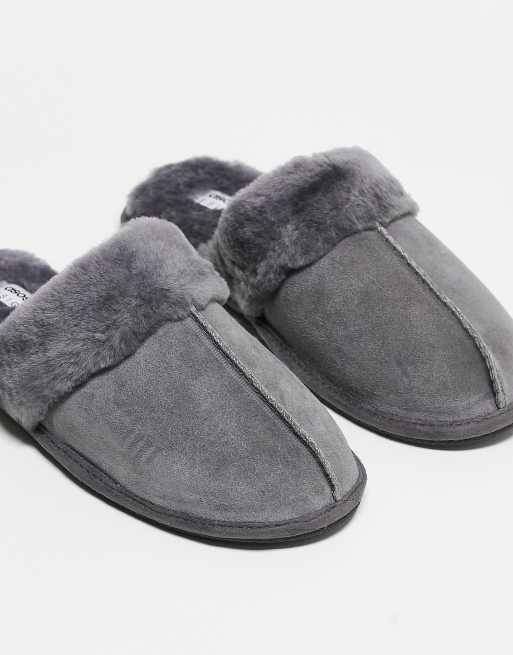 Grey 2025 shearling slippers