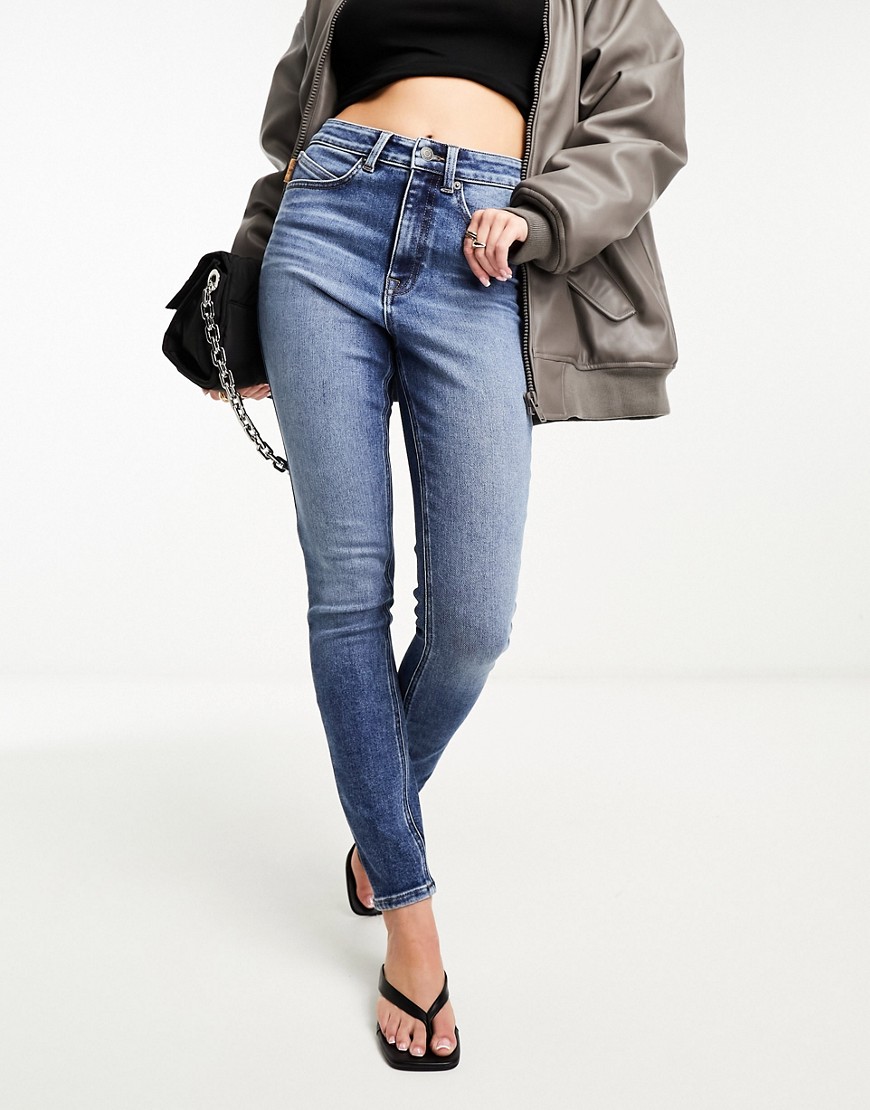 Asos Design Premium Skinny Jean In Mid Blue