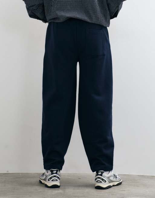 ASOS DESIGN Premium-Slim-Ballon-Jogger aus schwerem Stoff in Marineblau, 3 von 10