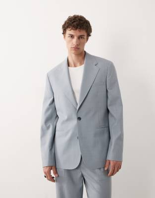 Asos Design Premium Slim Suit Jacket In Blue